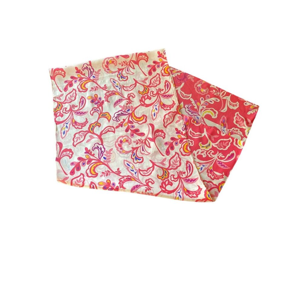 Cynthia Rowley Pink Floral Rectangle Silk Scarf